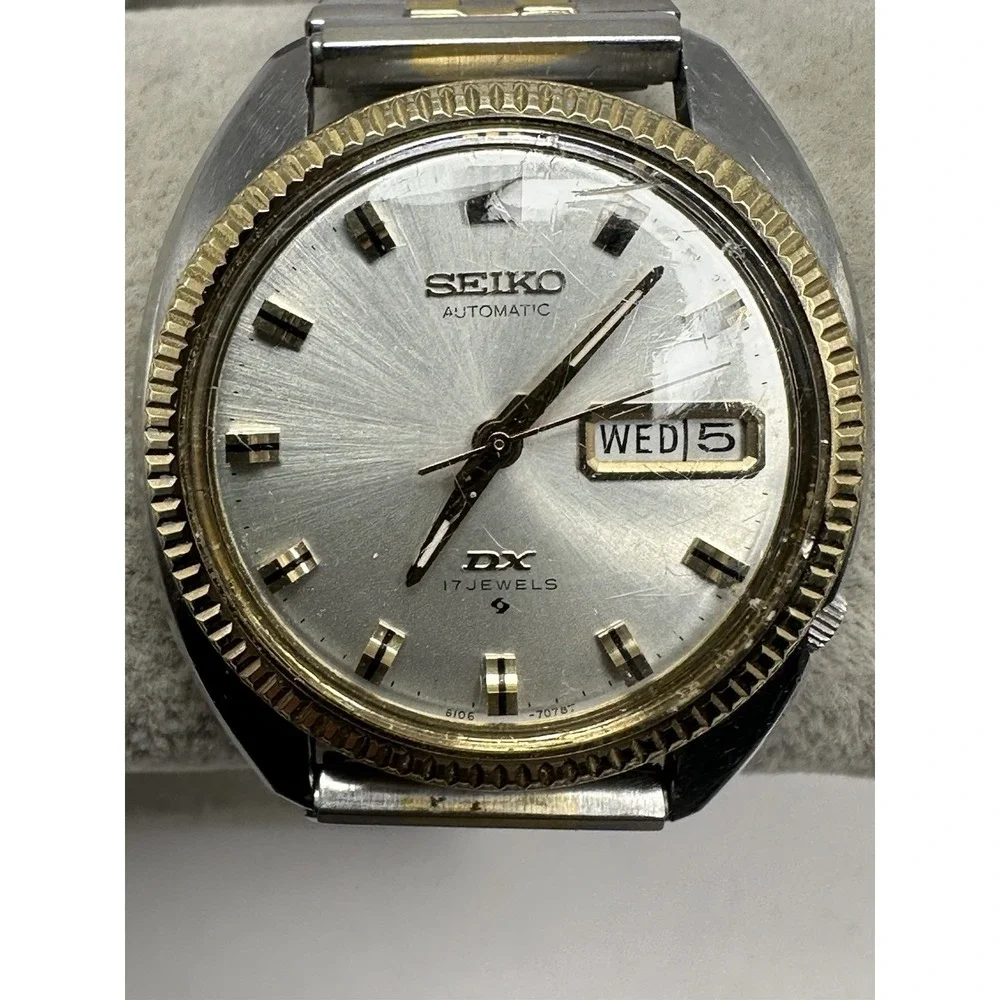 Seiko DX Automatic 6106-7047 Runs Vintage 36MM 6.25